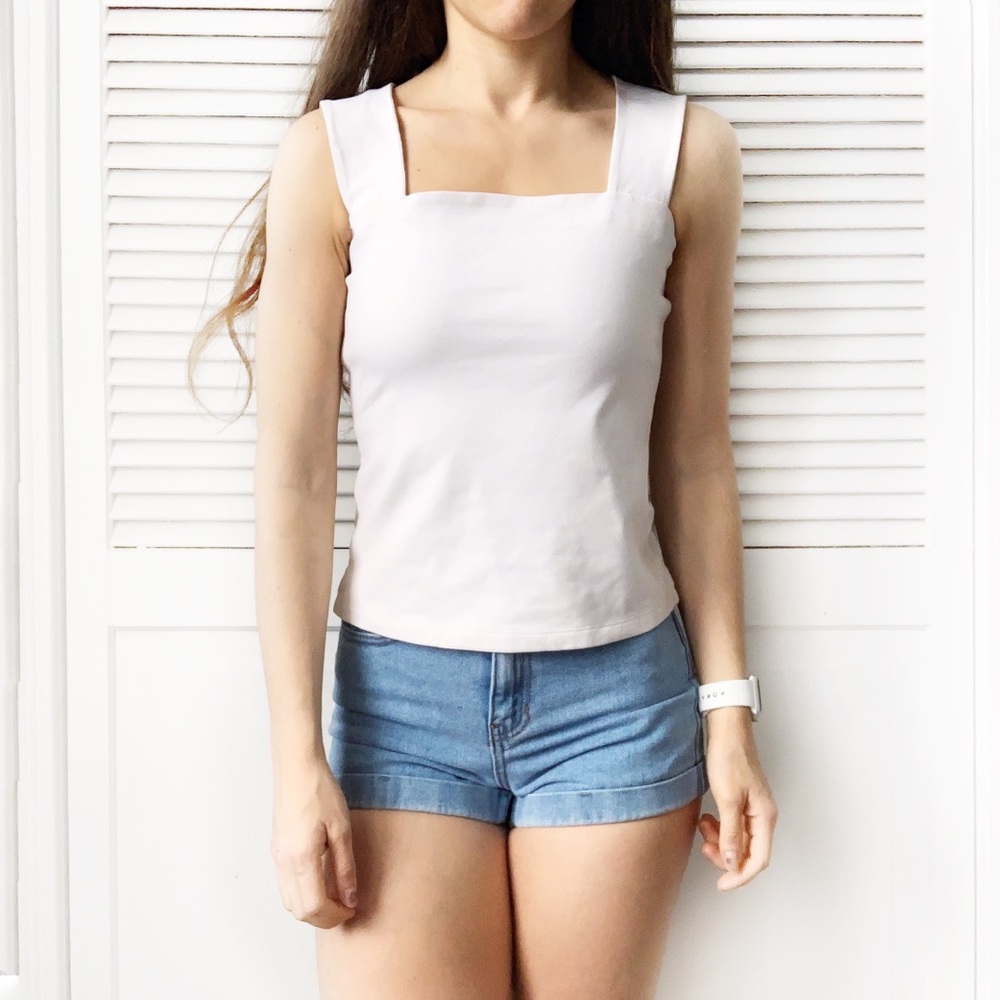 Equestrian White Box Cut Tank Top NWT